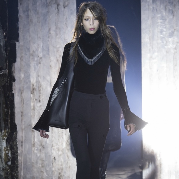 ALEXANDER WANG BALL TRIMMED BELL SLEEVE TOP